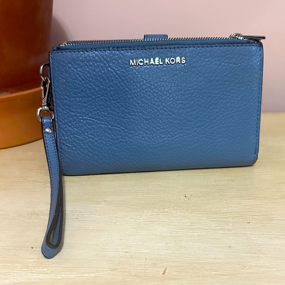 Michael Kors Handbags - Michael Kors Slate Blue Wristlet